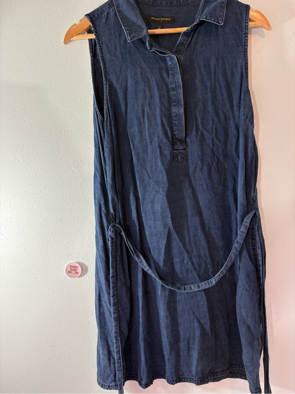BANANA REPUBLIC 8P ✨ sleeveless denim dress with tie great condition